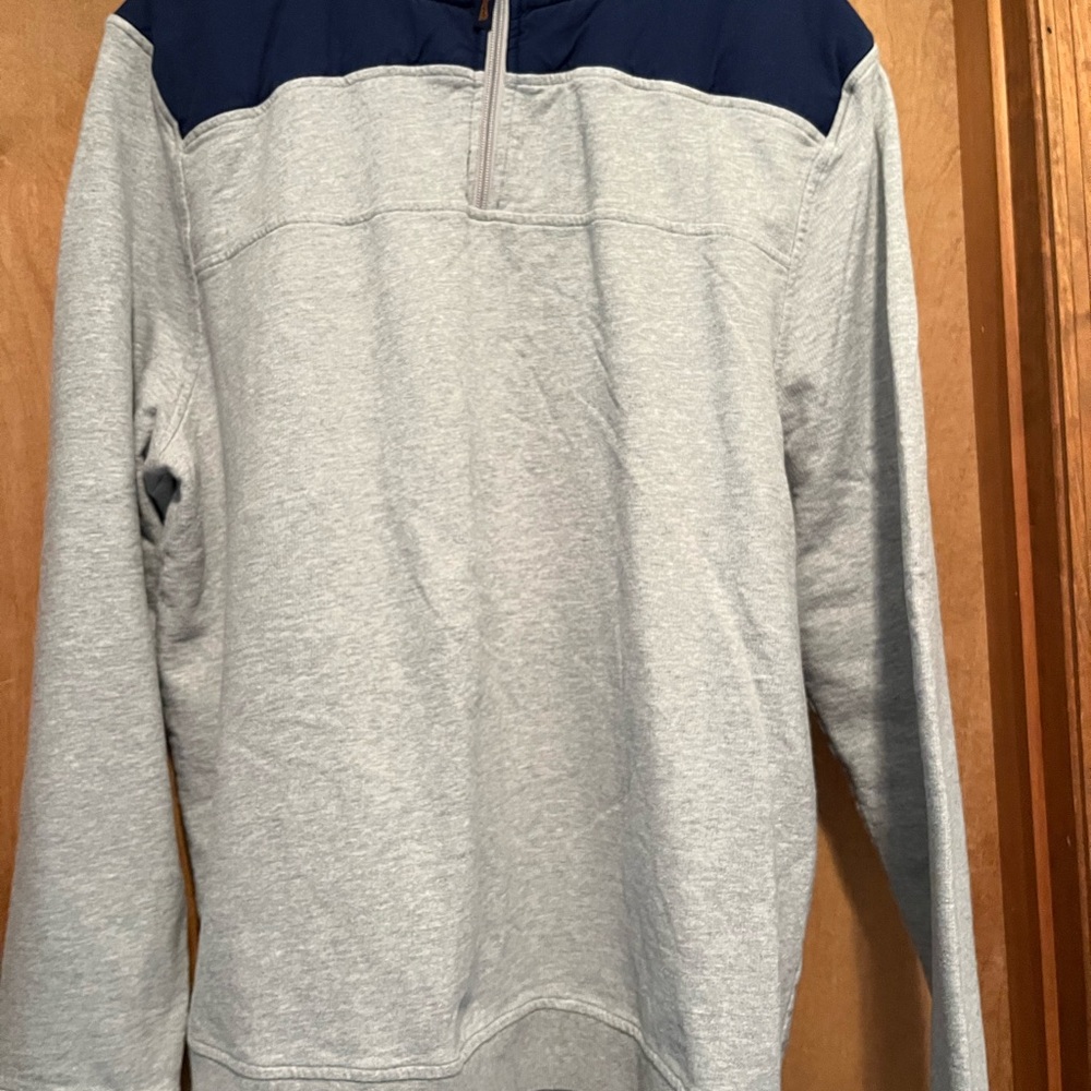 Le Tigre Men's Gray and Navy Zip-Up Sweater